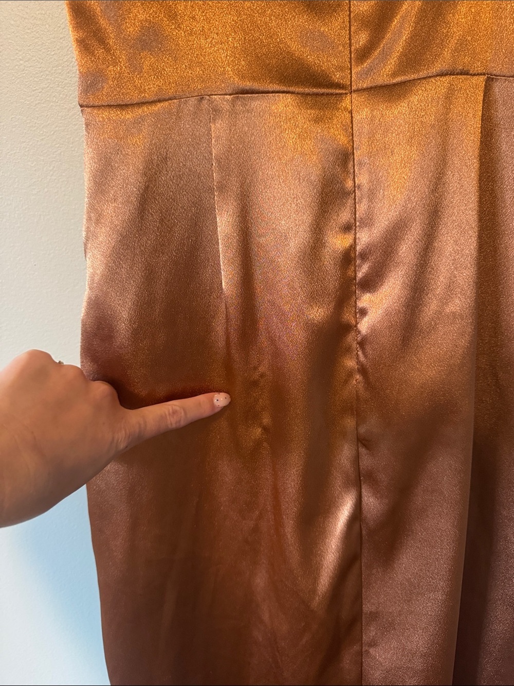 Birdy Grey Lydia Dress in Shiny Satin Rust - Picture 8 of 8